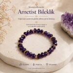 7A Ametist Elmas Kesim Doğal Taş Bileklik 19 cm - Görsel 2
