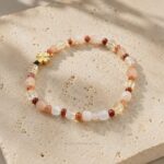 Güneş Taşı, Sitrin & Mokaite Jasper Doğal Taş Bileklik – 4 mm - Görsel 4