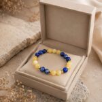 Lapis Lazuli & Sarı Kalsit Doğal Taş Bileklik – 8 mm