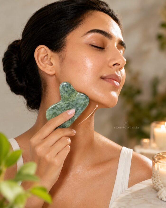 Doğal Yeşim Taşı Gua Sha - Görsel 3
