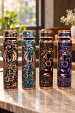 El İşlemeli Saf Bakır Su Matarası | 500 ml - Görsel 13